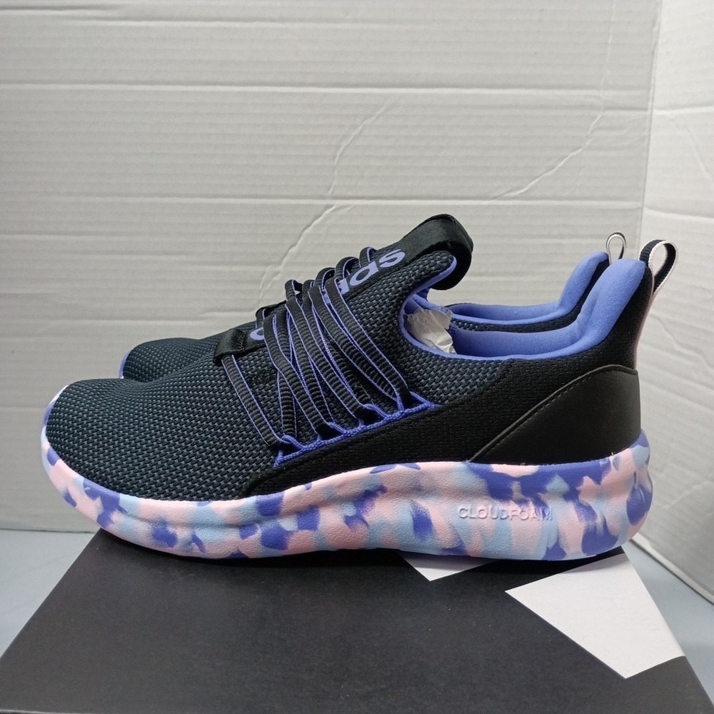Adidas Lite Racer Adapt 7.0 K Black Pink Blue Shoes IH7850 Youth Girl's Size 7 - Picture 3 of 8